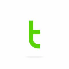 Vector Logo Letter T Round Sans Serif Lowercase