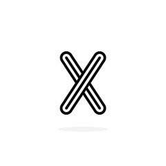 Vector Logo Letter X Rounded Lines
