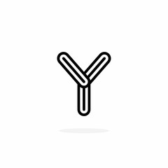 Vector Logo Letter Y Rounded Lines