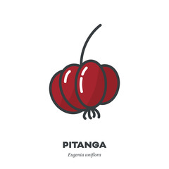 Obraz premium Pitanga fruit icon, filled outline style vector