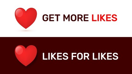 Vector fashion message with heart on color background.