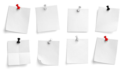 note paper push pin message red white black