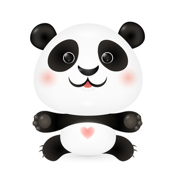 Cute lovely vector panda baby