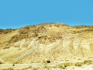 Negev desert landscape with hills and mountains
