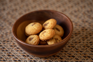 Biscotti ciotola legno gustosi