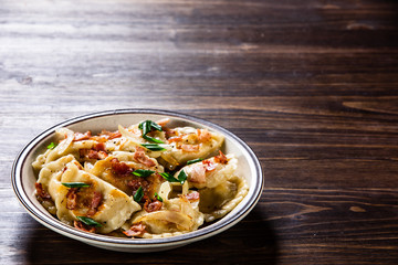 Dumplings - cheese noodles with bacon