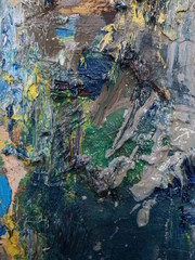 the texture of the oil paint palette artist