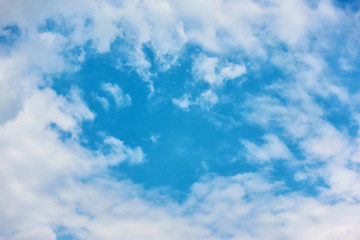 Sky background with cloudy frame