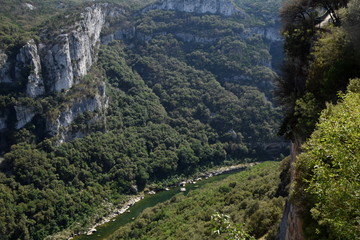 Beautiful canyon of Ardèche in Southern France 
