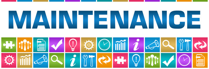Maintenance Colorful Box Grid Business Symbols 