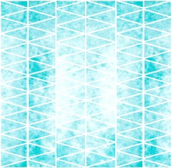 Seamless watercolor minty teal triangles pattern