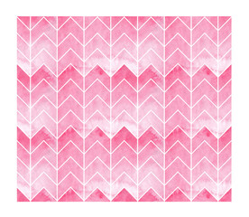 Hand drawn seamless pattern rose pink watercolor zigzags