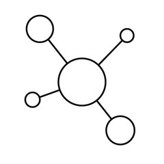 Molecule vector icon. Physics illustration logo. Atom vector symbol.