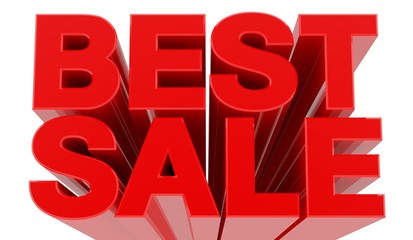 BEST SALE word on white background 3d rendering