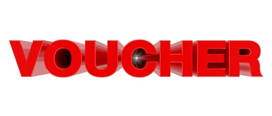 VOUCHER word on white background 3d rendering