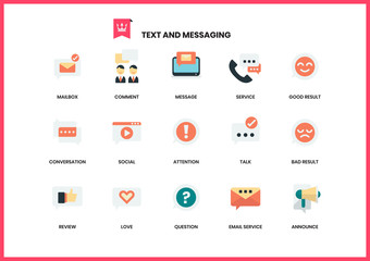 Text icons set for business