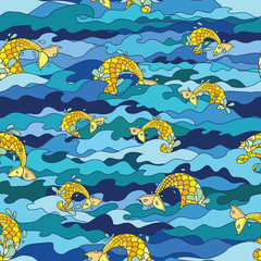 Cute Mermaid Splashing Pattern