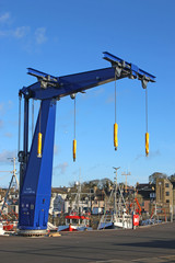 Boat lift in Stranraer Harbour, Scotland