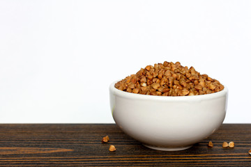 raw buckwheat in a bowl.