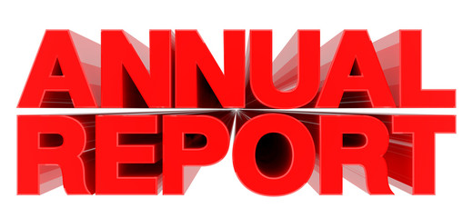 ANNUAL REPORT word on white background 3d rendering