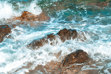 Seascape with waves and rocks