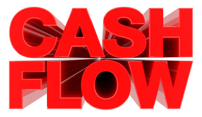 CASH FLOW word on white background 3d rendering