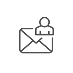 Mail author line outline icon