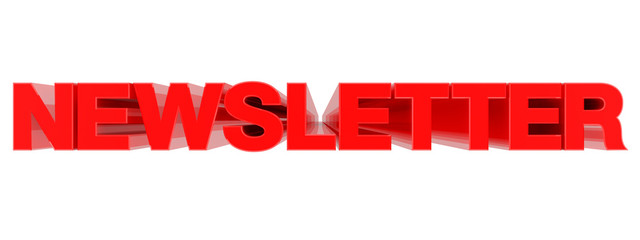Obraz premium NEWSLETTER word on white background 3d rendering