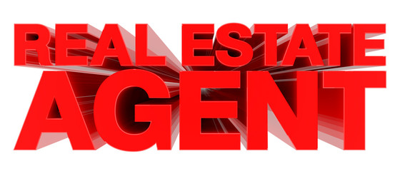 REAL ESTATE AGENT word on white background 3d rendering