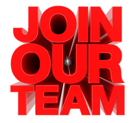 JOIN OUR TEAM word on white background 3d rendering