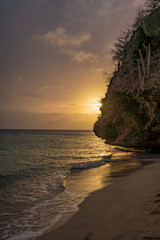 A fantastic sunset at the beach with a bonfire and BBQ on the island of Curacaio