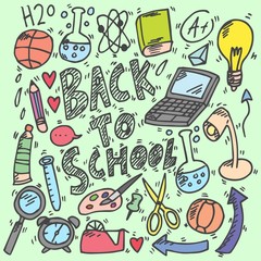 Back to school sketch, doodle, drawing 