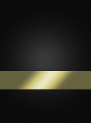 A gold ribbon with reflection on a black textured background with a lighter center.