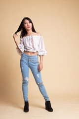 Full body of beautiful young asian woman