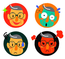 おじいちゃん　表情アイコン