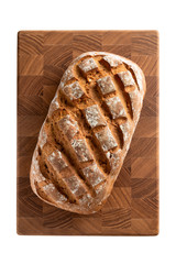 loaf of bread isolated on white background