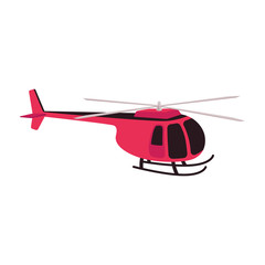 Vector red helicopter icon.