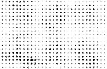 Halftone texture is black and white. Abstract monochrome background of dots.