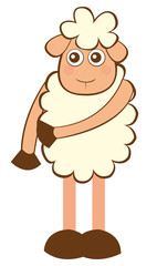 sheep cartoon isolated over white background vector
