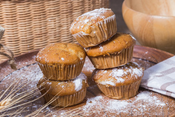 Tasty banana cupcake