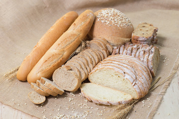 Different kinds of bread.