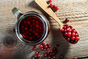 cranberry compote on the table