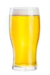 Glass of beer isolated.