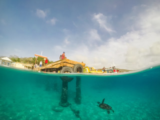 Fototapeta na wymiar Views around the small Caribbean island of Curacao