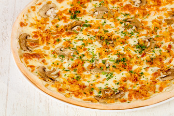 Pizza with mushrooms