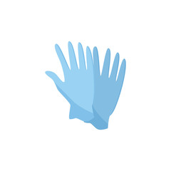 Blue medicine or housekeeping protective latex gloves vector illustration on white.