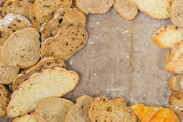 Croissant and bread.