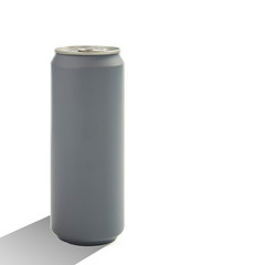 Aluminum can mockup isolated on white