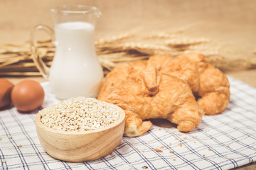 Brunch or breakfast table.