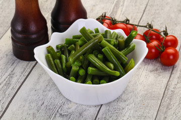 Green beans in the bowl